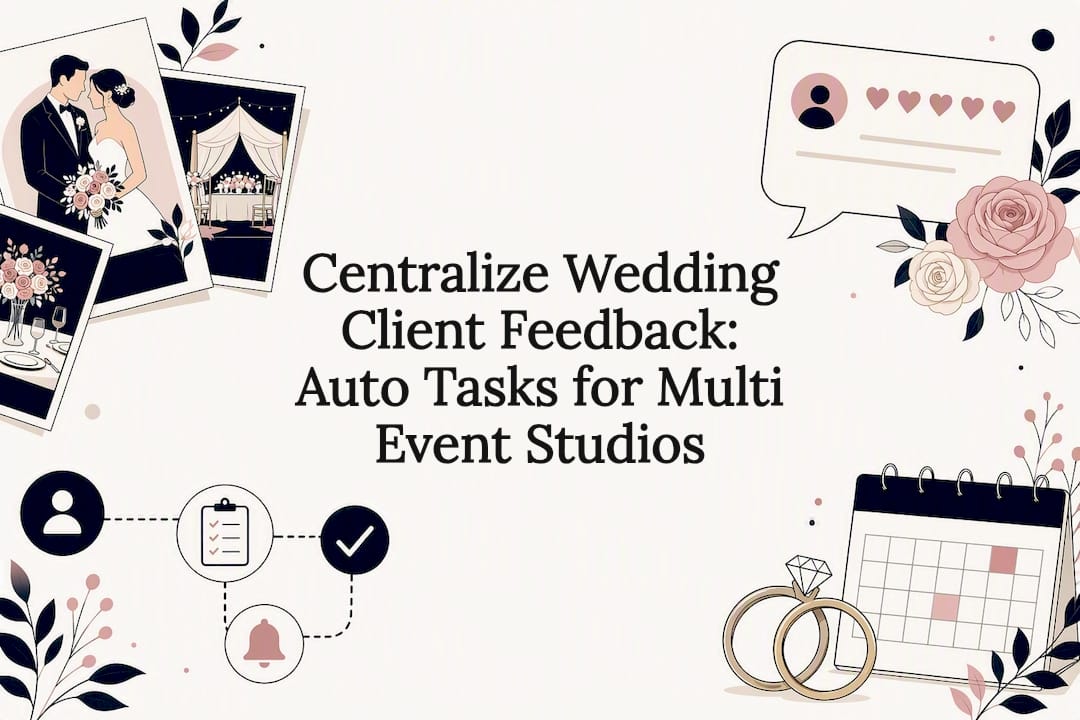 Centralize Wedding Client Feedback: Auto Tasks for Multi Event Studios